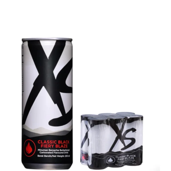 XS Classic Black Fiery Blaze - 1 Pack Of 6 Cans x 3